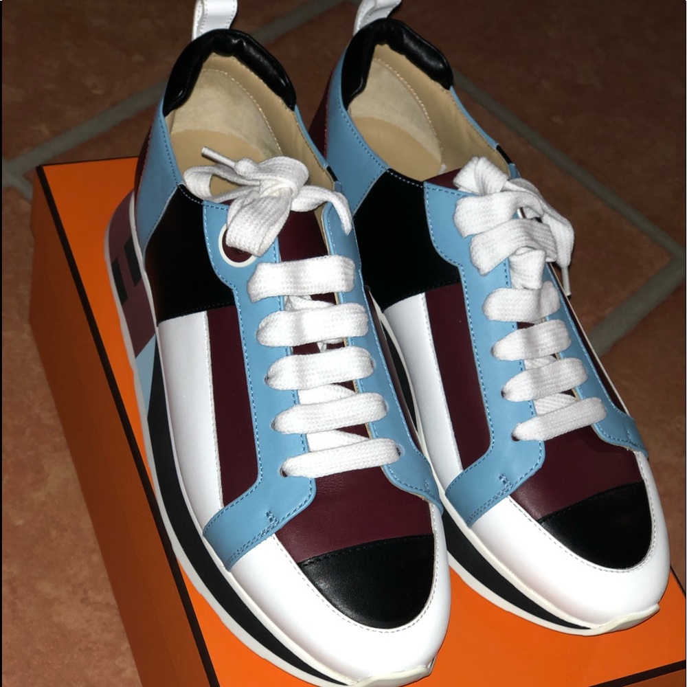 Hermes Rebus Calfskin sneakers